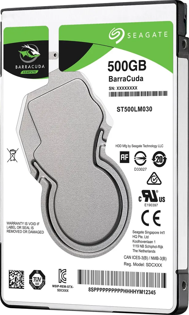 Disque dur Seagate BarraCuda 500 Go avec 128 Mo de mémoire cache HDD