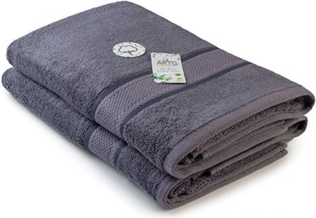 A&R 404.50 | Natural Bamboo Bath Towel - Badetuch - 70 x 140 cm - Farbe: Dark Grey - Größe: 70 x 140 cm