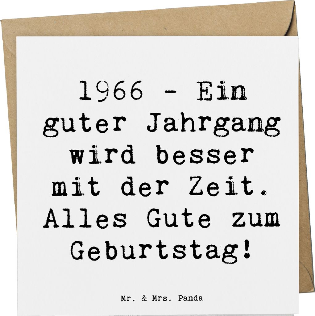 Mr. & Mrs. Panda doppelkarte Spruch 1966 Geburtstag - Weiß - Geschenk, anlasskarte, Grußkarte, Jahrgang, Geburtstagsspruch, Geburtstagsgeschenk, ...
