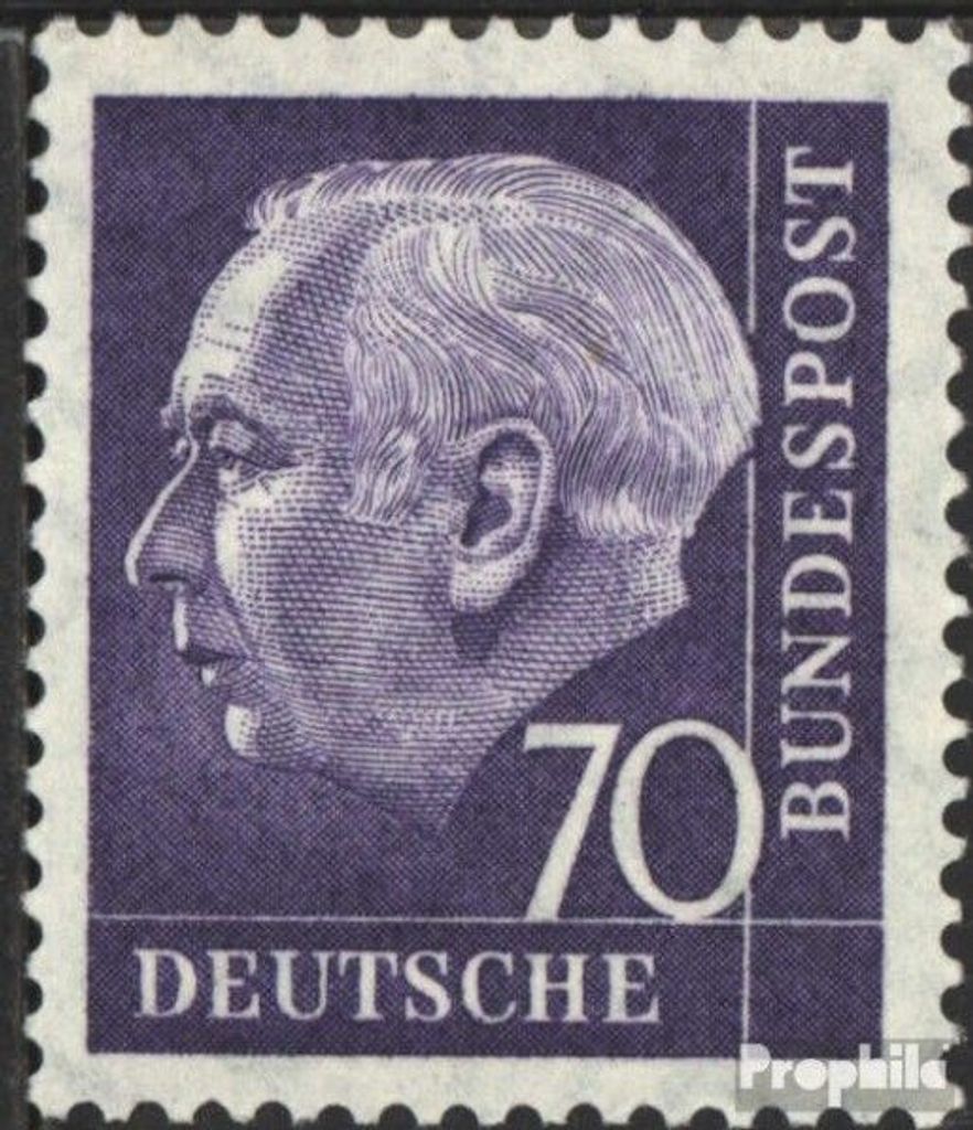 Briefmarken BRD (BR.Deutschland) 1957 Mi 263x w Z , mit Wasserzeichen 5 Z seitenverkehrt postfrisch Bundespräsident Heuss (II)