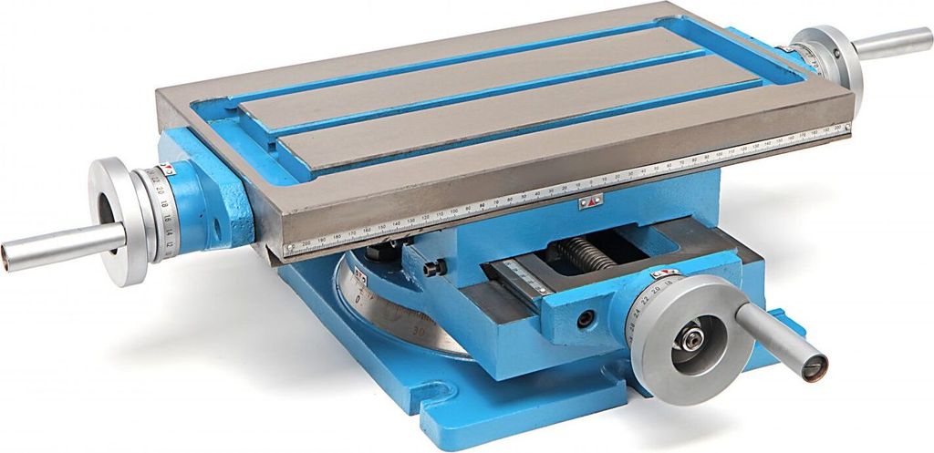 Kreuztisch 425x240mm drehbar T-Nuten Bohrtisch Frästisch Koordinatentisch Achsen