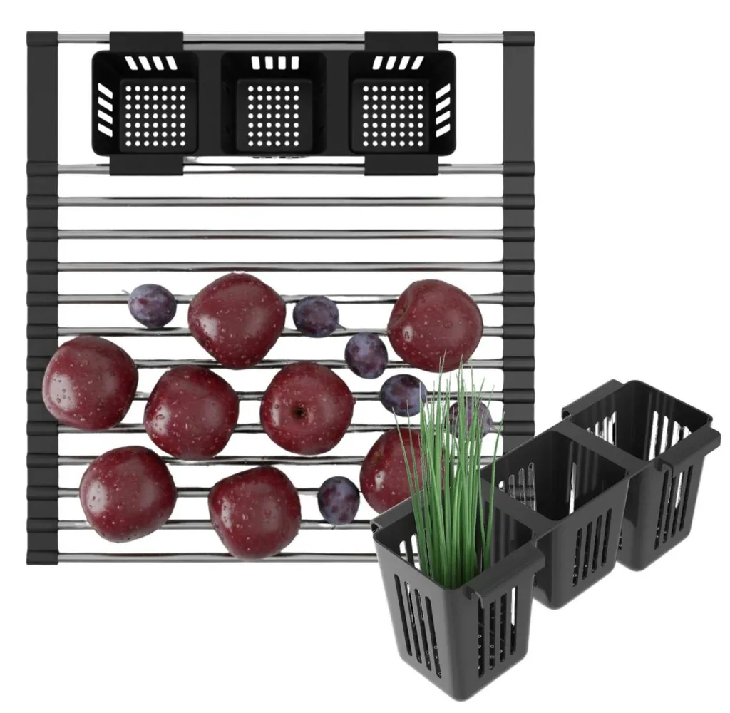 Egouttoir Roll-up Granitan en Inox Chromé - Fini l'Encombrement Cuisine