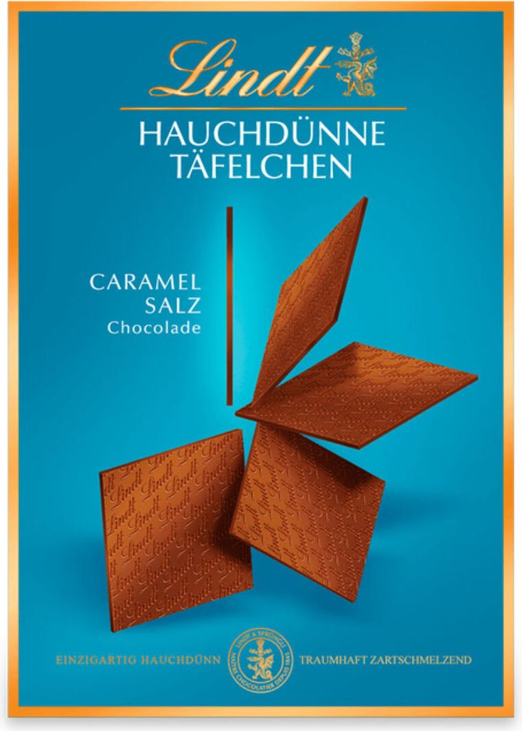 Lindt Tablettes ultrafines Chocolat Caramel et Sel 125g Image du produit 