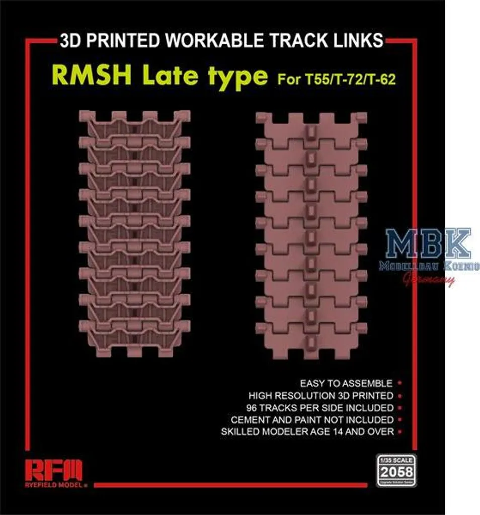 Chenilles RM-SH Type Tardif RFM2058 Détails Réalistes pour T-72 et T-55