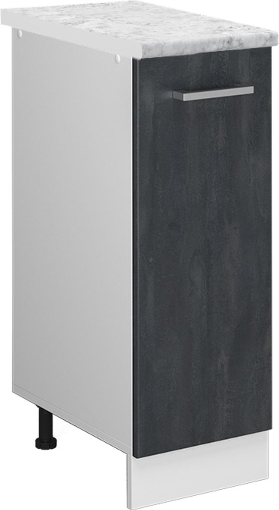 Apothekerschrank Vicco R-Line Schwarz Beton 30 cm AP Marmor, Model 47587
