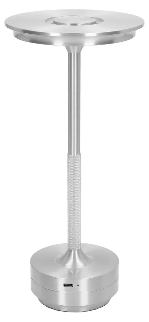 Lampe de table LED rechargeable RVB avec télécommande en métal argent - 2