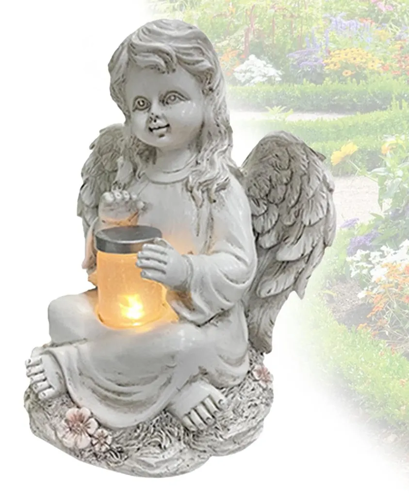 Figurine d'ange (Modèle B) éclairage solaire pour tombe et jardin extérieur