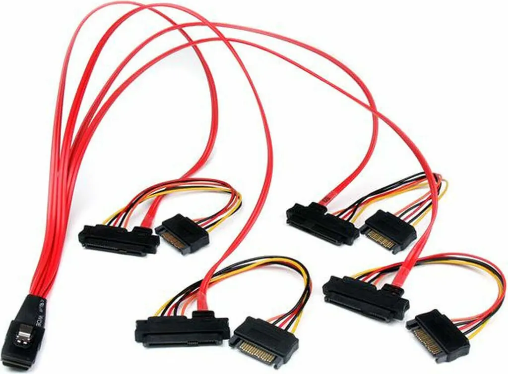 Câble interne Mini SAS vers 4 ports SFF-8482 pour Disque Dur Interne