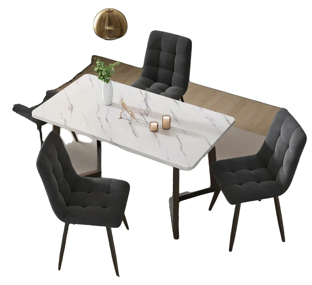 Chaise de repas grise idéale pour table de séjour moderne et bureau