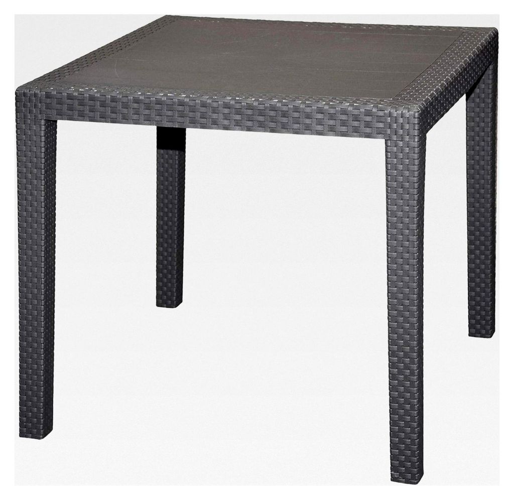 Gartentisch Rattan anthrazit - 79x79x72 cm - Kunststoff Balkontisch