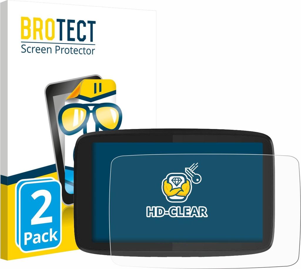 2x Für TomTom GO Camper Tour Schutzfolie BROTECT Displayschutz Display Schutz Folie Klar Transparent