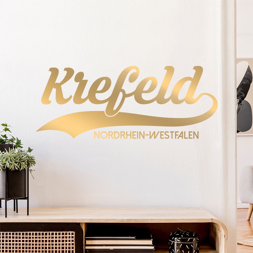 Krefeld - Nordrhein-Westfalen Wandtattoo Wandaufkleber Wall Sticker - Dekoration, Küche, Wohnzimmer, Schlafzimmer, Badezimmer