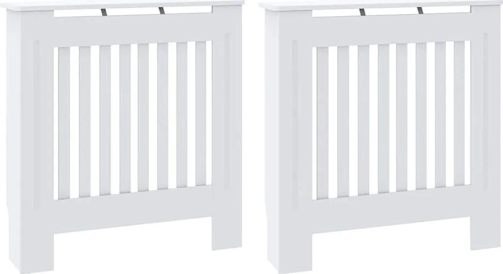 vidaXL Copriradiatore 2 pezzi Bianco 78 x 19 x 81,5 cm Materiale a base di legno