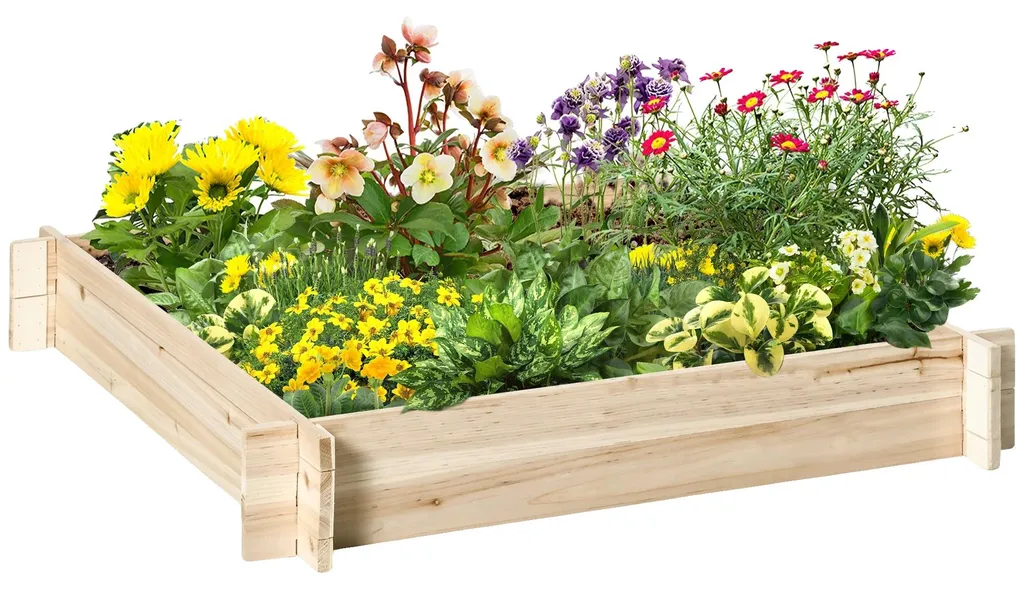Jardinière sans fond contre l'eau stagnante, bois épicéa 100x100 cm