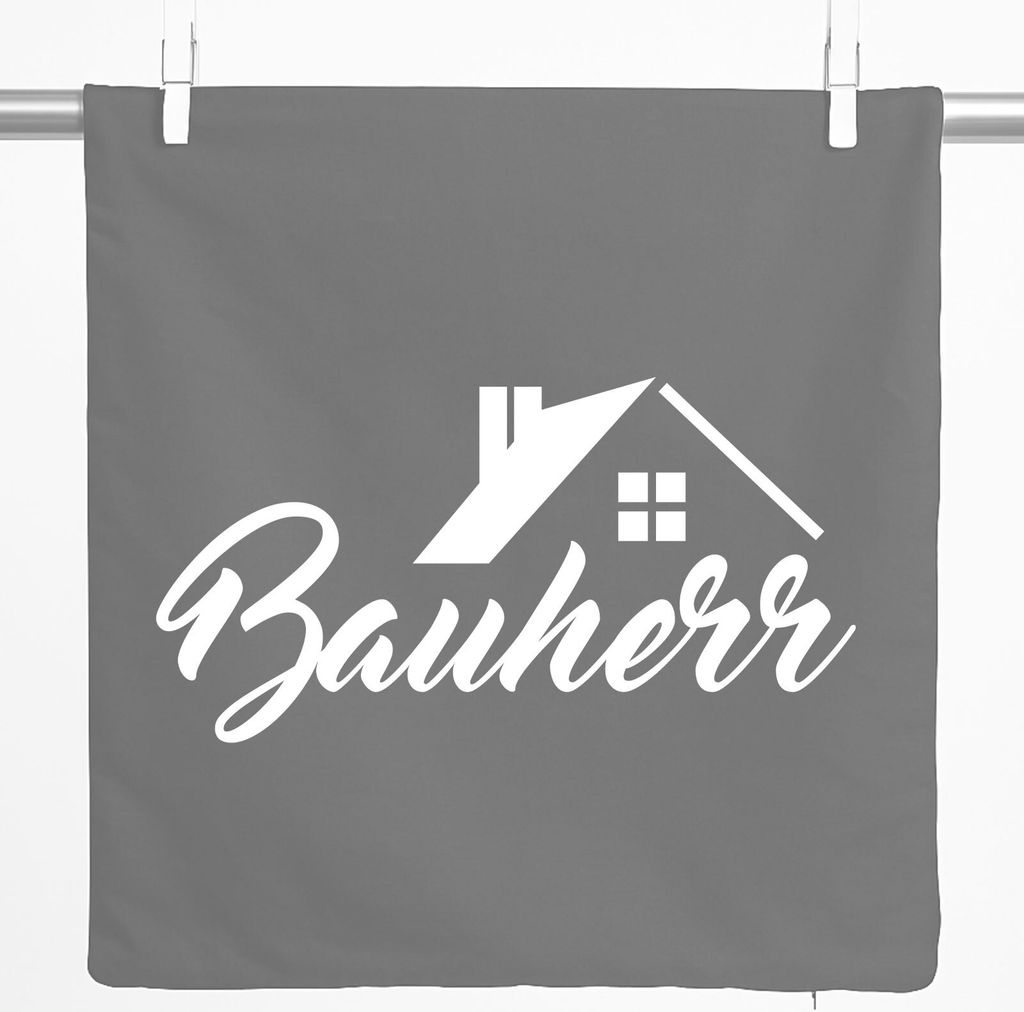 Huuraa Kissenbezug Bauherr 40x40cm Steel Grey Baumwolle Dekokissenbezug Geschenkidee