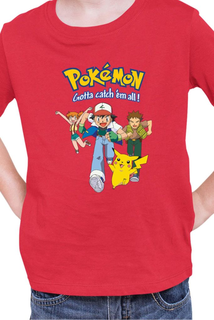 Kinder T-Shirt Japan Manga Anime Comics Pokemon 010, / Rot