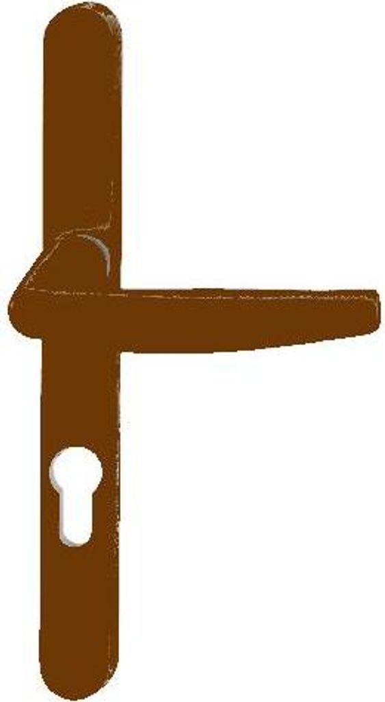 Glastürset Schmalschild Atlanta 1530/300LMSGL HOPPE Braun 8003 Schlüssel i Entr.70 - St.68/77 - 3305133