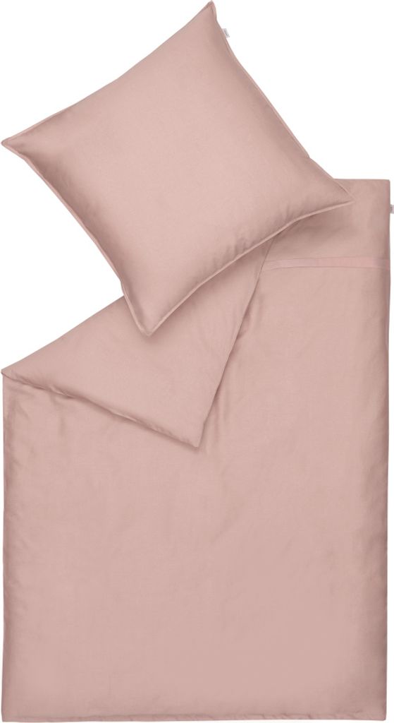 Schöner Wohnen Satin-Bettwäsche-Garnitur Pure Farbe rose Größe 155x220cm
