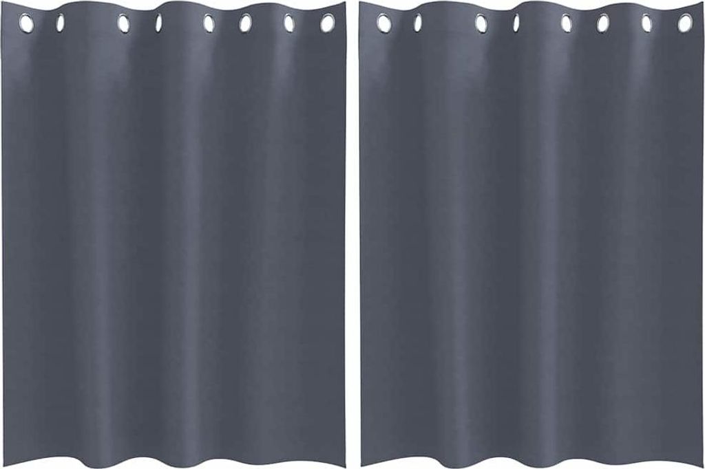 vidaXL Verdunkelungs-Vorhänge mit Ringen 2 pcs Anthrazit 140 x 140 cm