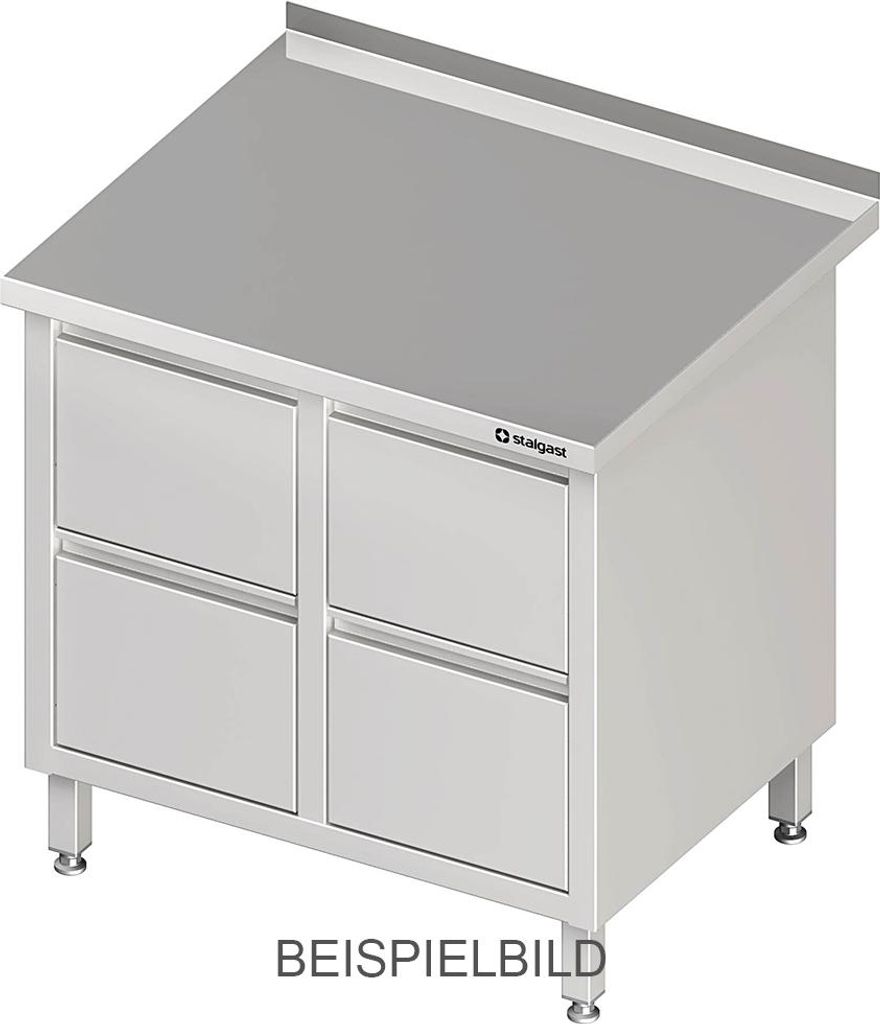 Schubladenschrank mit 2x2 Schubladen, 840x700x850 mm, ohne Aufkantung, verschweißt