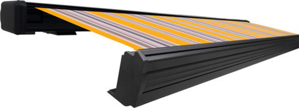 SOLUNA Kassettenmarkise Exquisit 4,5x2 Stoff Dessin 6292 Gestell DB703 dunkelgrau ink. Motor und Wandschalter links