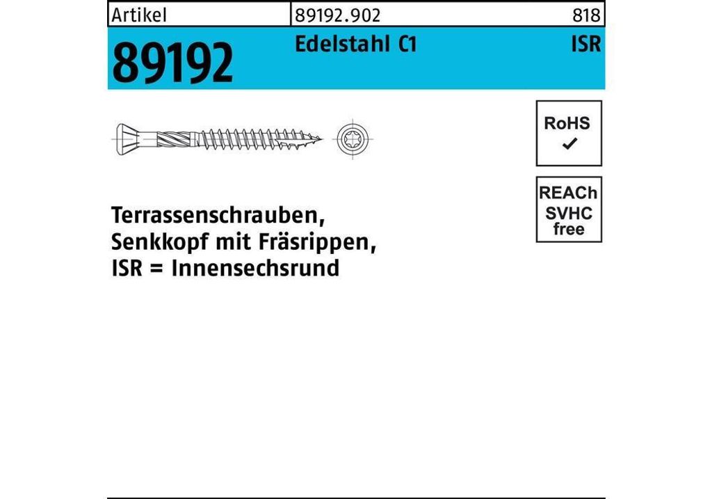 Reyher Terrassenschrauben EdelC1 5x40/26-T25 (200 Stück)