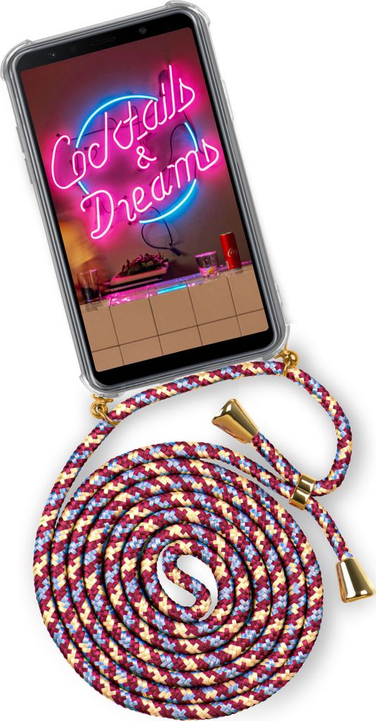 TWIST-Case + TWIST-Cord für Samsung Galaxy A7 (2018), Farbe:Lucky Heart (Gold)