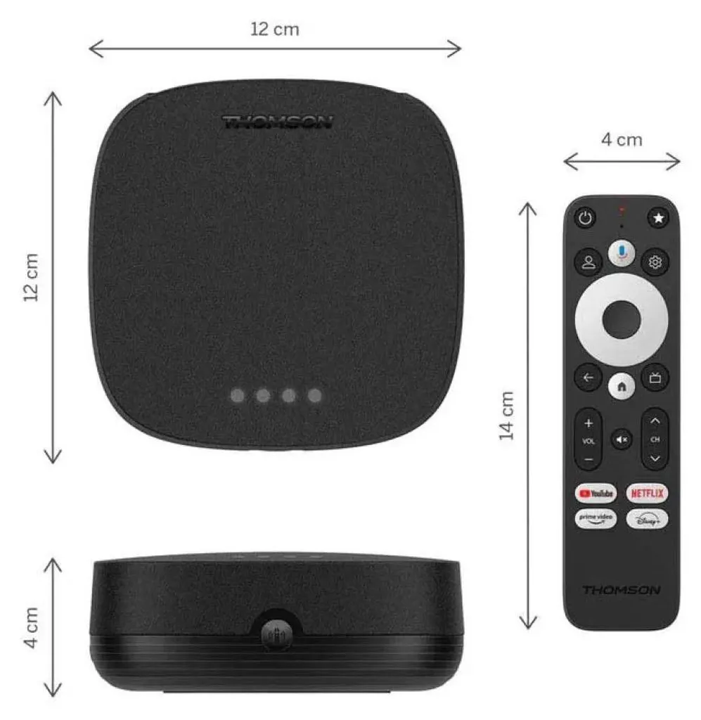 Thomson Streaming Box Plus 270W - Boîtier Android 4K UHD avec Google TV - 4