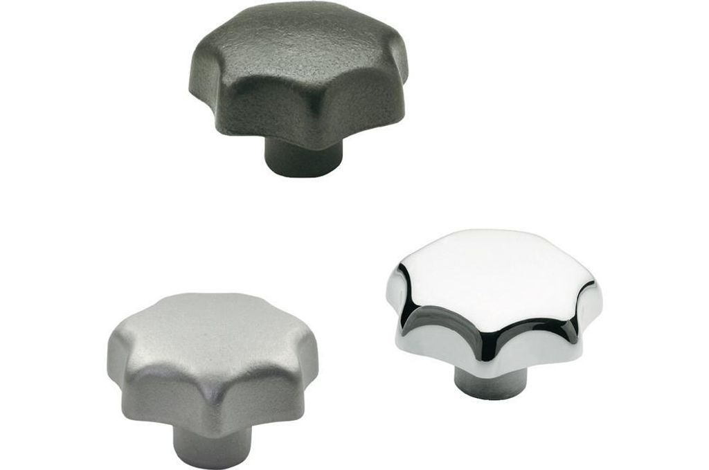 Sterngriff DIN 6336 m.Gewindebuchse Ku.d1 63mm d2 M 12mm