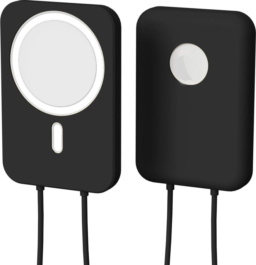 INF Silikonhülle für iPhone 12 MagSafe Wireless Power Bank Schwarz