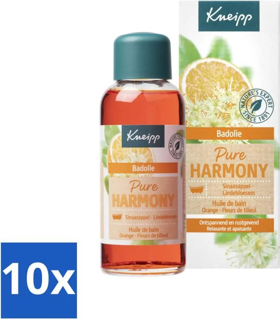 Kneipp Olio Bagno Fiori d'Arancio e Tiglio 100ml - Set Risparmio 10 Pezzi