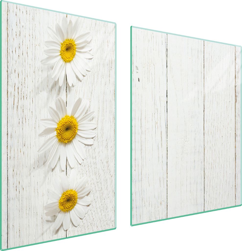 Glasplatte und Schneidebrett 100x52 Holz