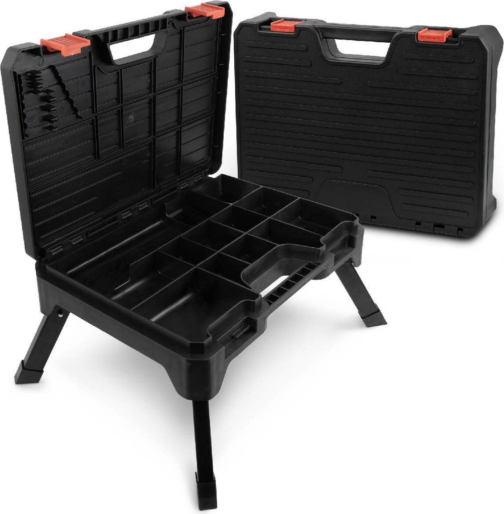 siwitec 2in1 Multi-Funktions-Klapptritt mit Aufbewahrungsbox, Tritthocker klappbar, Werkzeugkiste