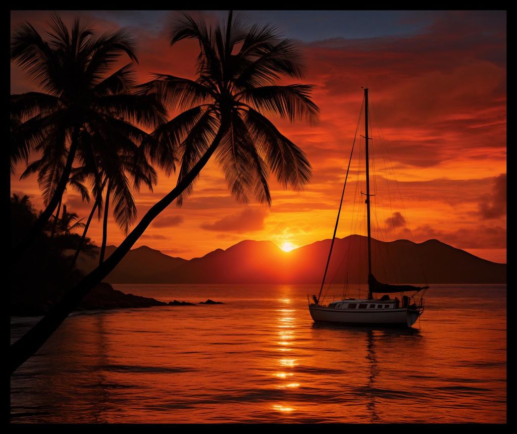 Plakat 60x50cm Tropischer Sonnenuntergang