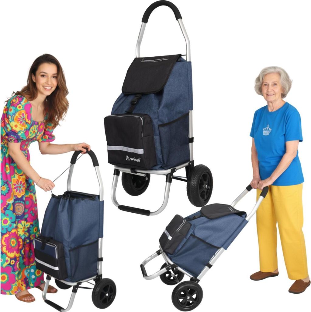 WOBELL | Einkaufswagen Einkaufstasche groß leicht wasserdicht Thermotasche 45 l