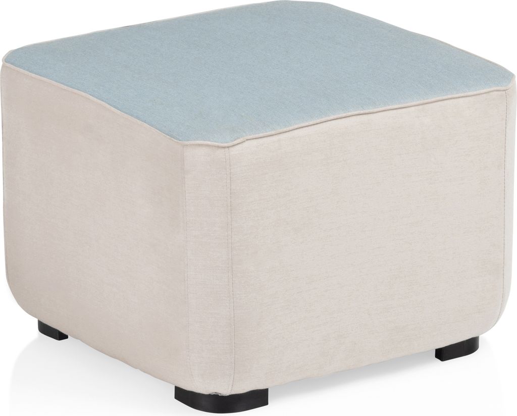 KETTLER Ego Universal Hocker Casual Dining 50x50x40 cm natte-linen/ frosty-chine Aluminium/Sunbrella