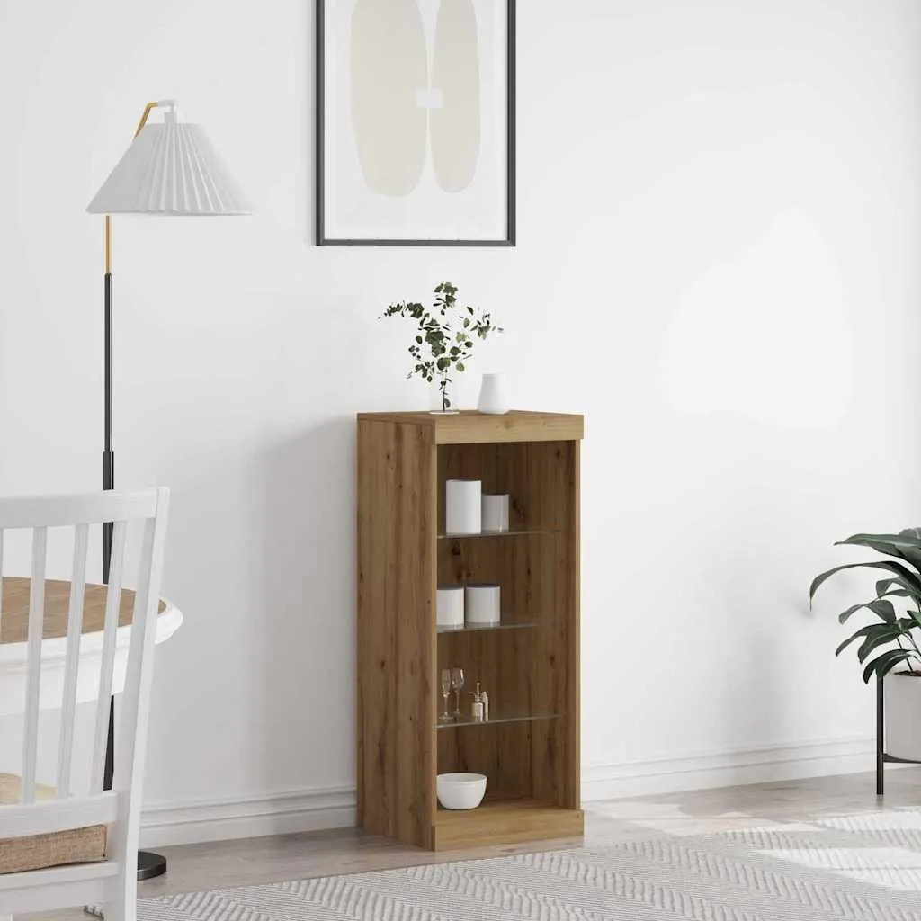 Madia Stretta Rovere Artisan LED 41x37x100 cm vidaXL Offerta