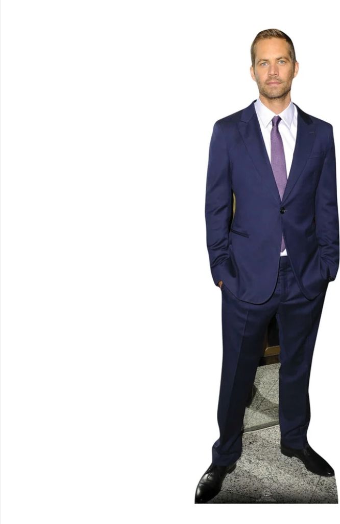 Pappfigur Paul Walker blauer Anzug 185cm Produktbild 