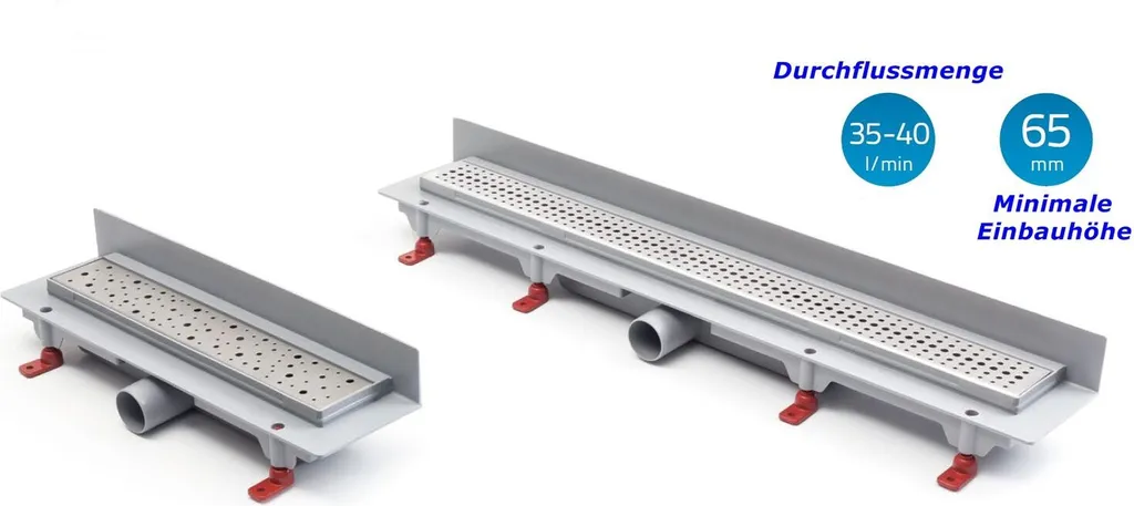 Canalina Doccia Design 85cm - Scarico Parete Inox Quadrato Minimalista - 3