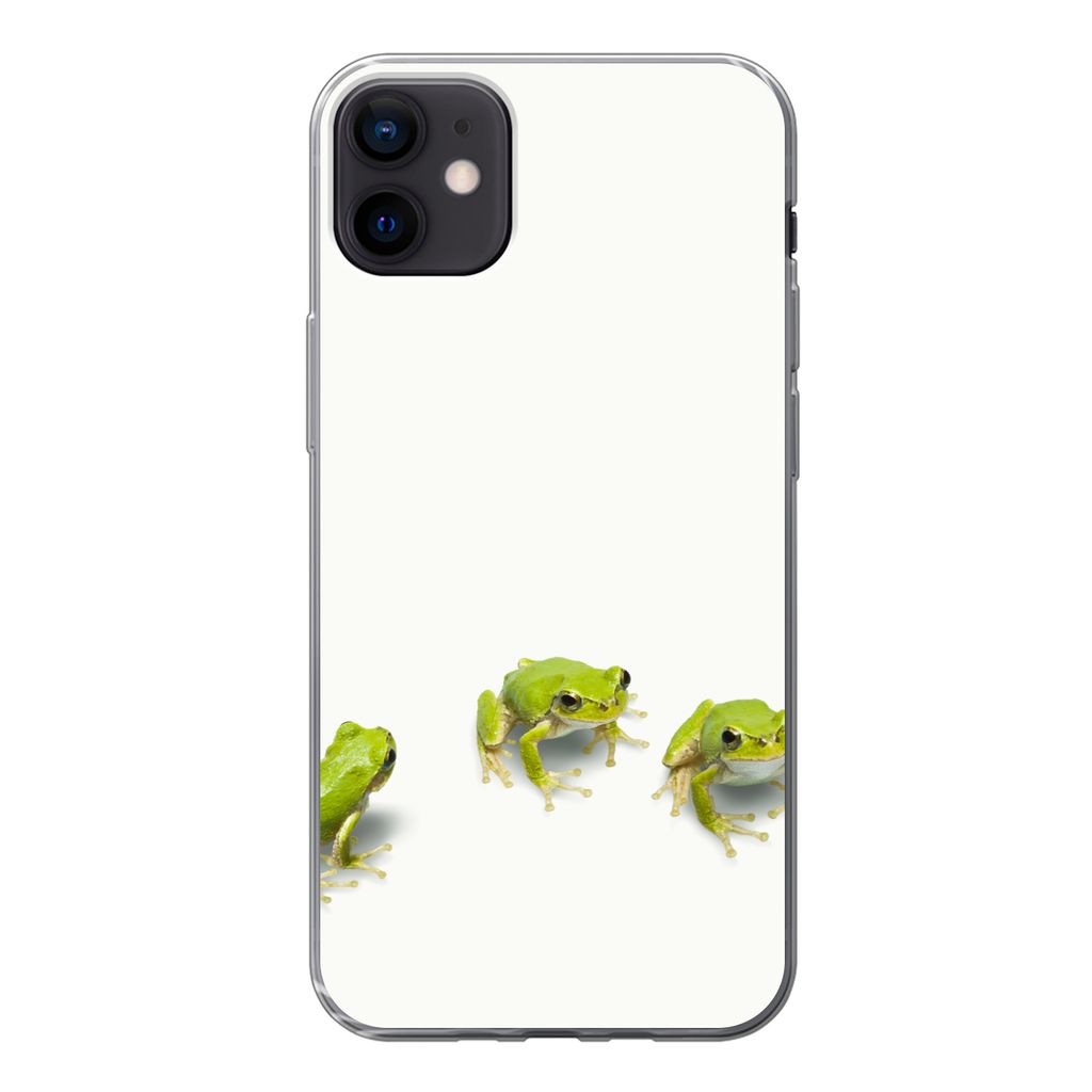 MuchoWow Handyhülle Schutzhülle Hülle für iPhone 12 mini Frosch - Tiere - Grün Silikon Softcase Handy Hülle - Bild