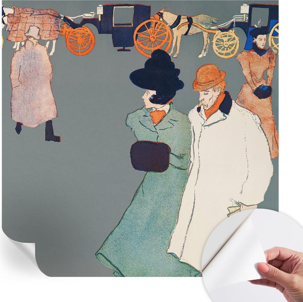 Selbstklebende Wandtapete - Dekorative Tapete für Wohnzimmer - Klebefolie für Wandbilder - Tapetenfolie für Wanddekoration - 250x250 cm - Kutsch...
