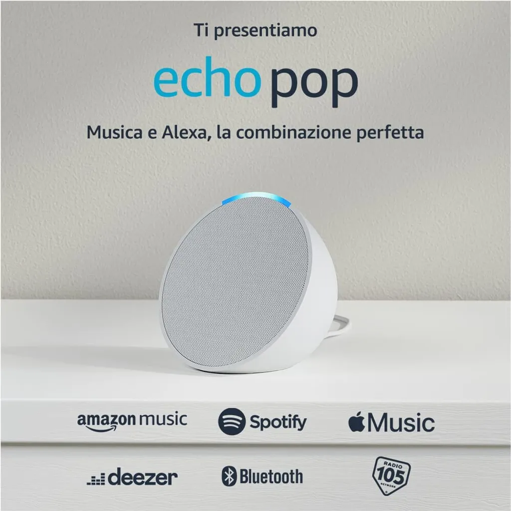 Echo Pop Blanc Amazon : Assistant Vocal Bluetooth au Design Demi-sphère - 9
