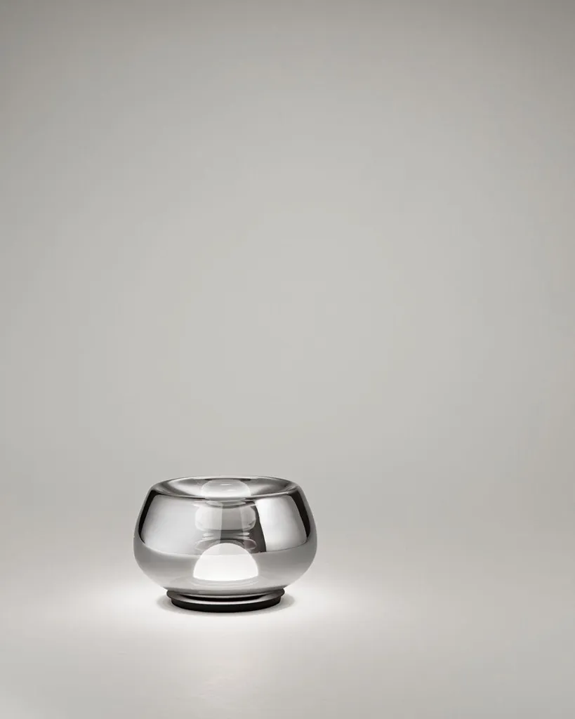 Lampe de Table LED 10S48534 Perenz en Verre Incurvé Fumé Miroir 12W