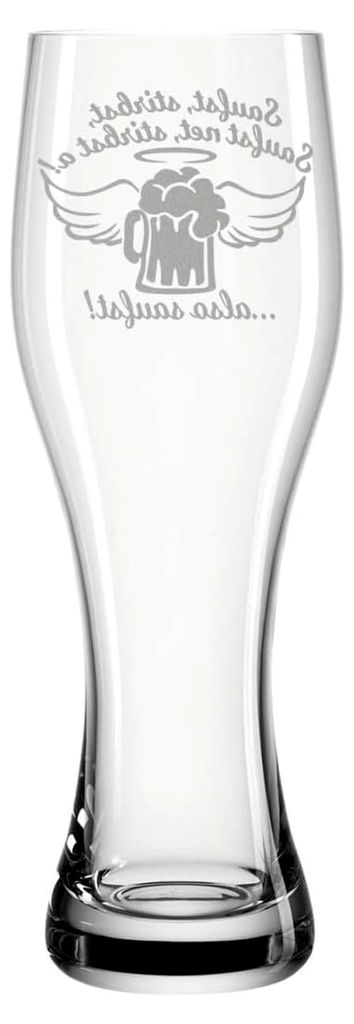 Leonardo Weizenglas mit Gravur - Saufst, stirbst, saufst net, stirbst a - Geschenke für Papa zum Vatertag - Geschenk für Bierkenner - Geschenkide...