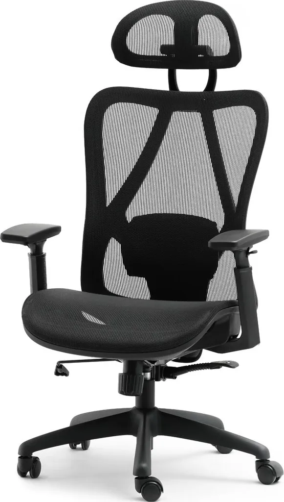 Chaise de bureau DELMY noir ergonomique - Siège confortable à roulettes - 5