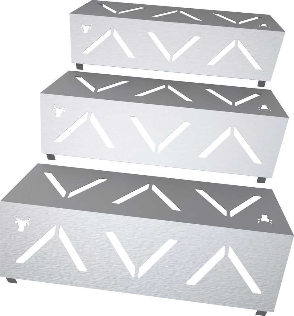 Gasgrill Hitzereflektoren Edelstahl für Rösle Videro G4, Farbe:3er Set Matt Bulle