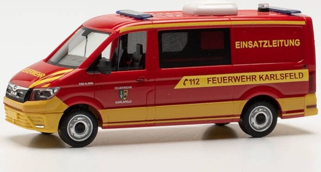 MAN TGE FD ELW Feuerbrigade KARLSFELD, HER096904, Maßstab1/87, HERPA