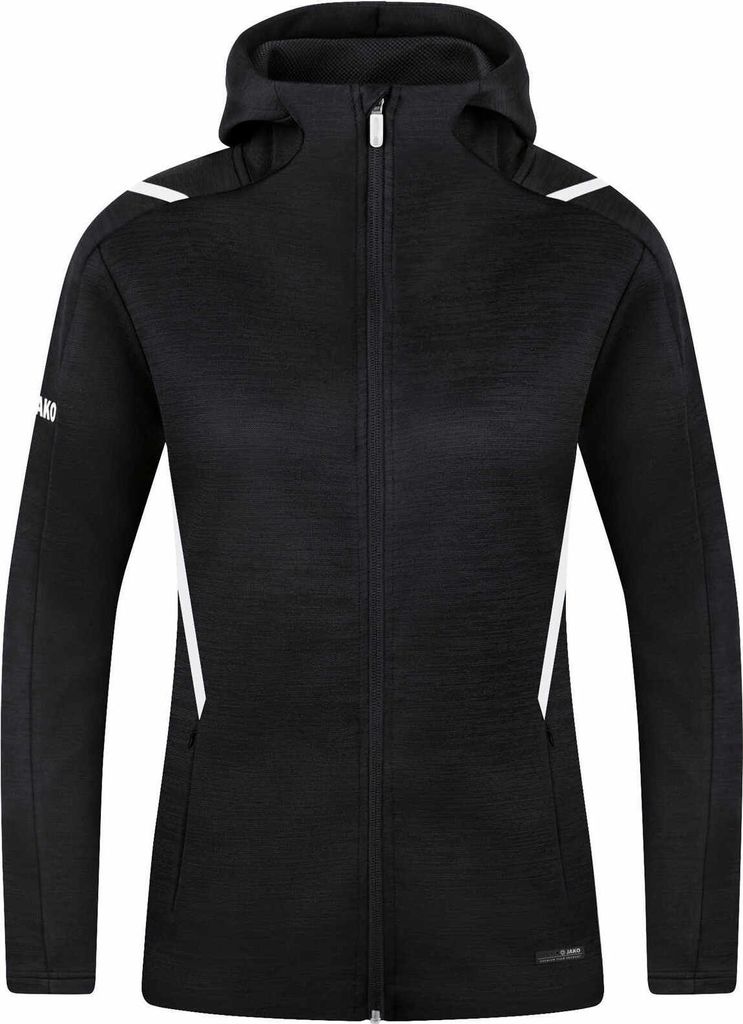 Jako Challenge Freizeitjacke Mit Kapuze Damen - Schwarz Meliert / Weiß