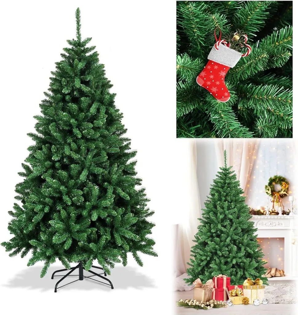 Sapin de Noël sans Épines 180 cm - Arbre Artificiel Montage Facile PVC