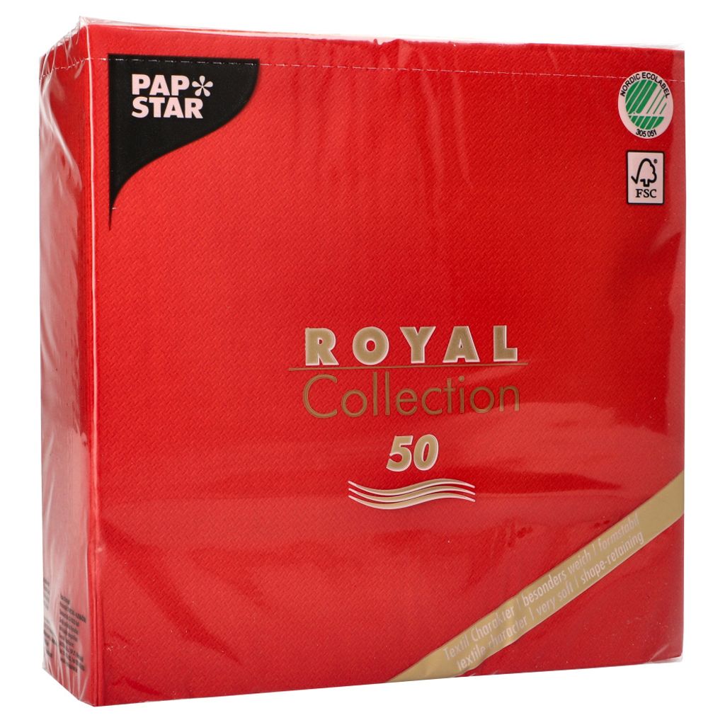 Servietten "ROYAL Collection" 1/4-Falz 40 cm x 40 cm rot Produktbild 